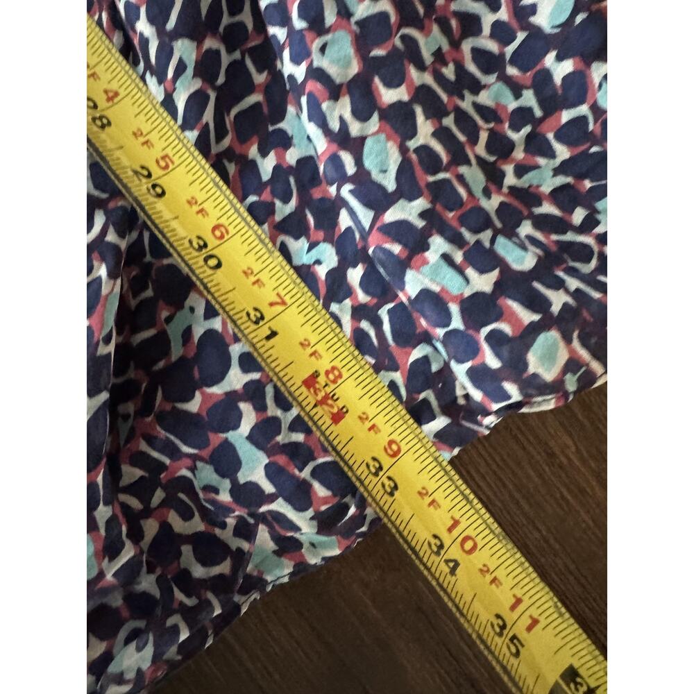 Ramy Brook 100% Silk Dress Womens Medium Blue Geometric Print Mini Blouson - Picture 12 of 12